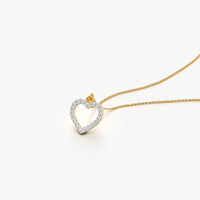 Open Heart Pave Pendant Necklace