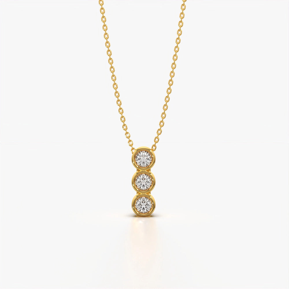 Linear Trio Bezel Necklace