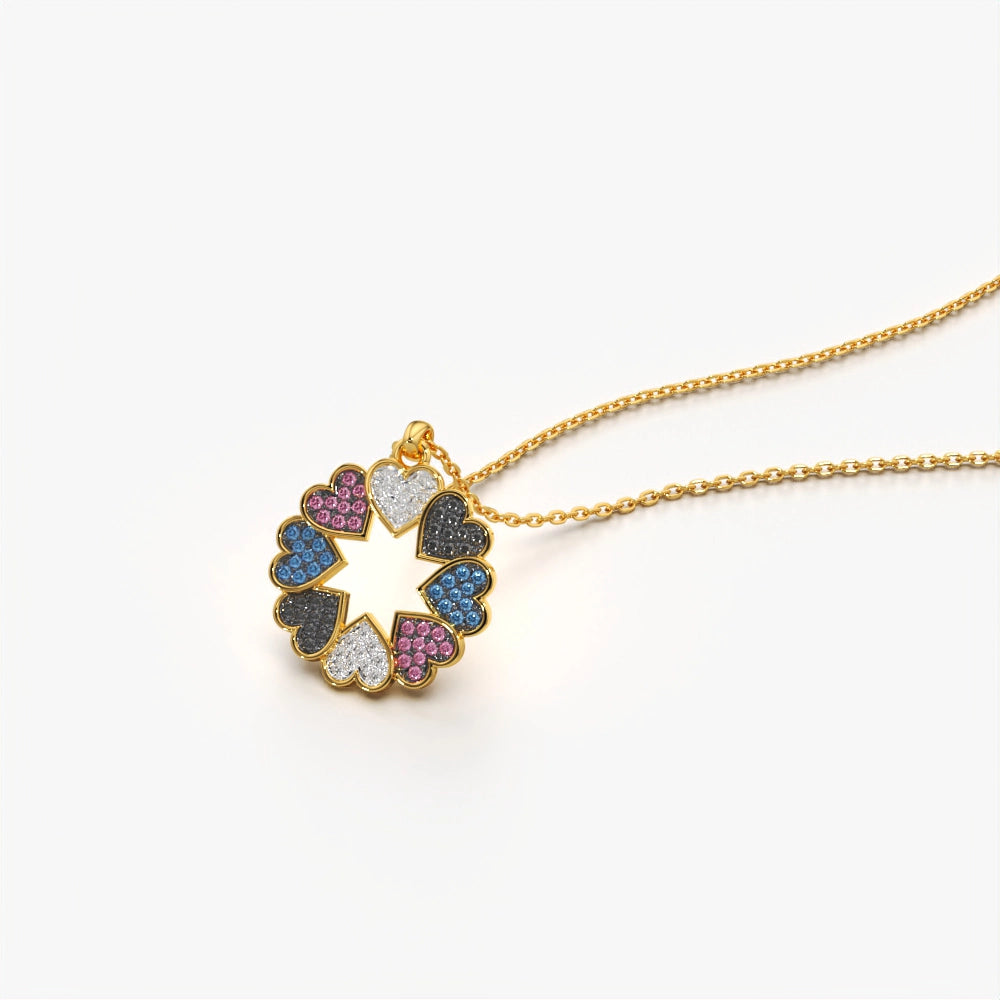 Colorful Diamond Floral Charm