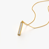 Vertical Pavé Bar Pendant Necklace