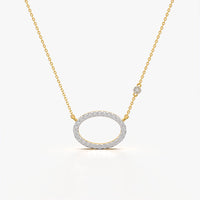 East West Open Oval Pave Necklace