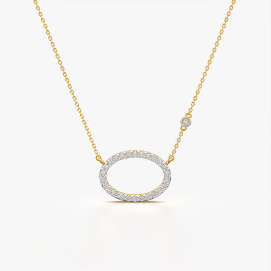 Sparkling Oval Link  Necklace