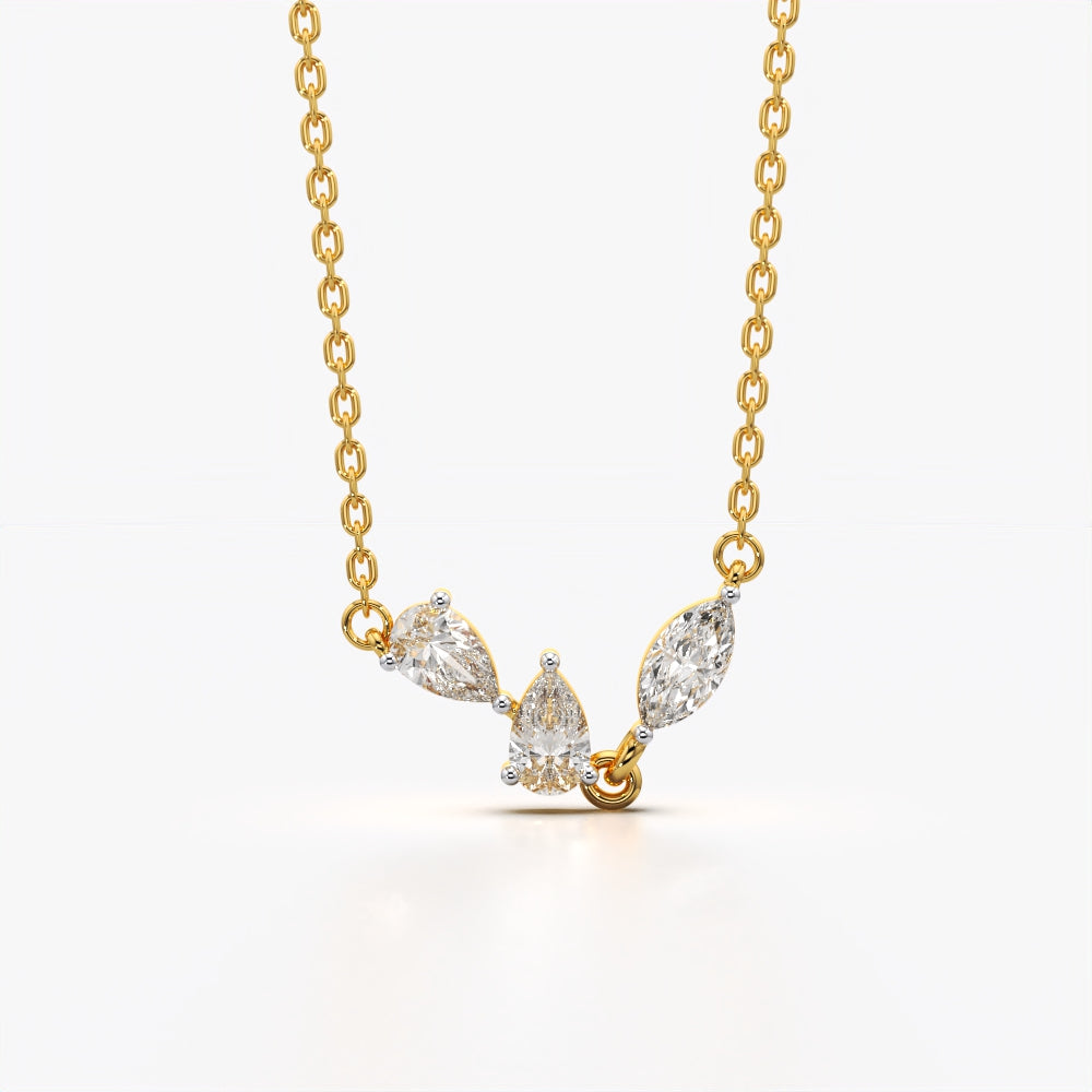 Pear Trio Cluster Necklace