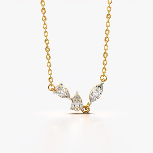 Pear Trio Cluster Necklace