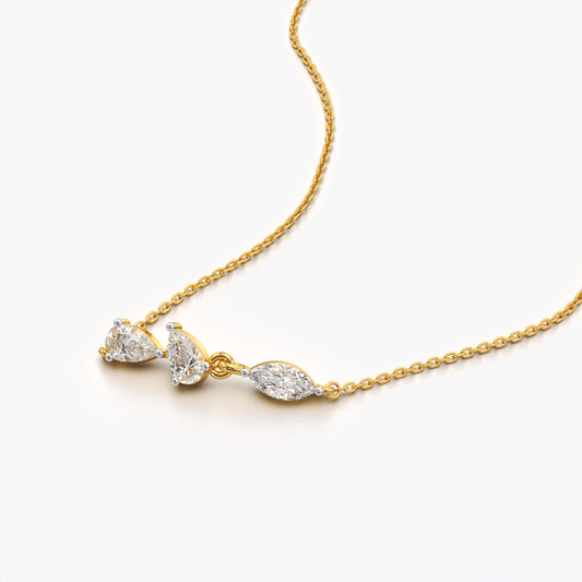Pear Trio Cluster Necklace