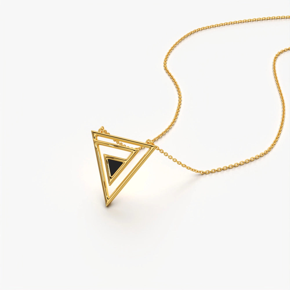 Geometric Maze Triangle Necklace