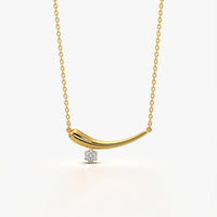 Curved Comet Bar Pendant Necklace