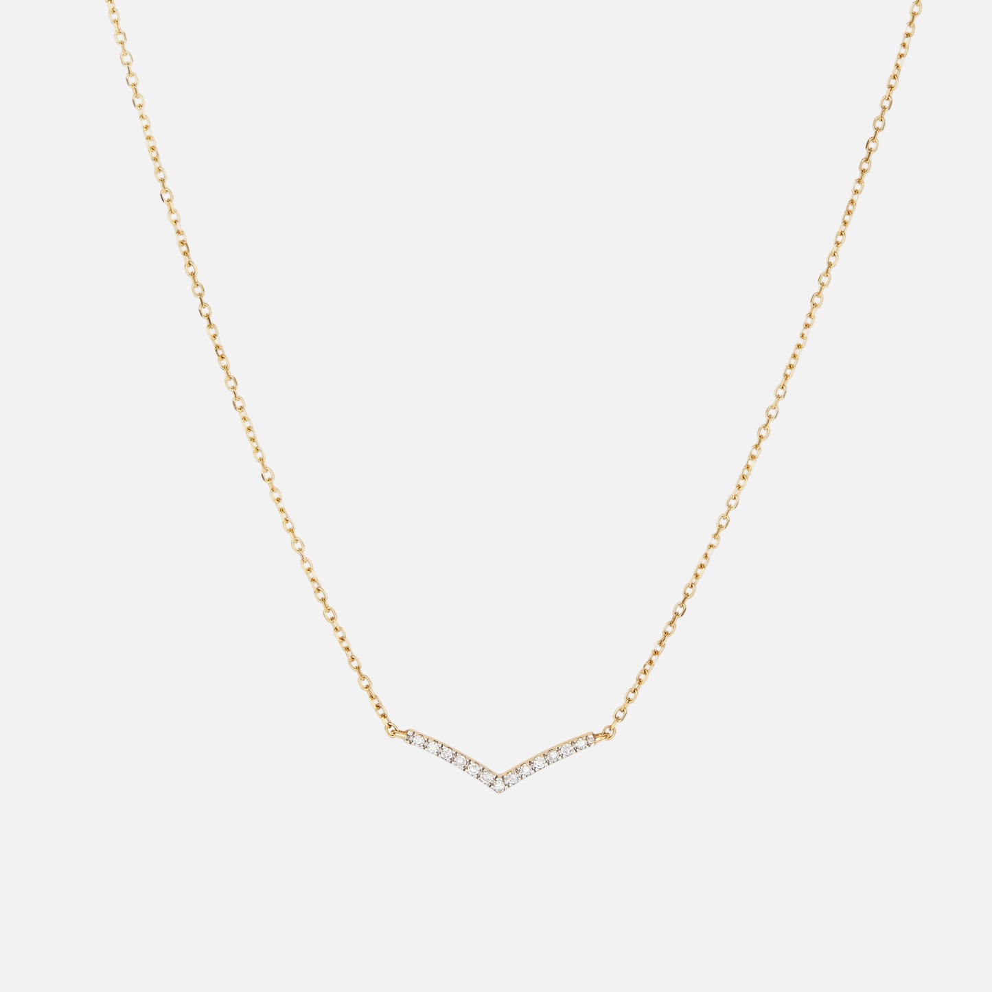 Sleek Pave Chevron Necklace