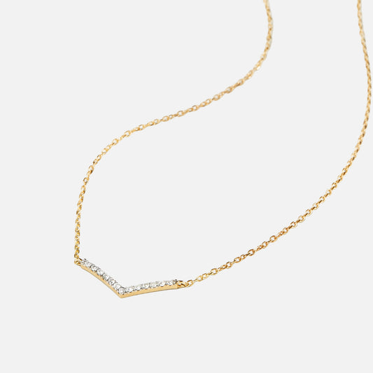 Pave Chevron Bar Pendant Necklace