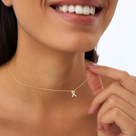Sparkling Pave Ribbon Necklace