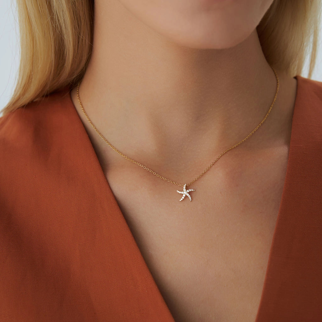 18k Gold Vermeil Starfish Necklace
