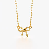 Tiny Tied Bow Necklace