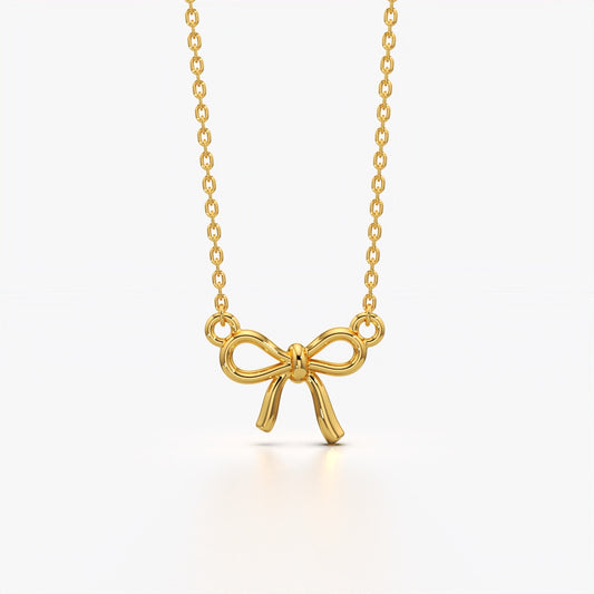 Tiny Tied Bow Necklace