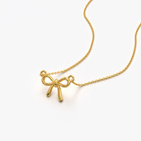 Tiny Tied Bow Necklace