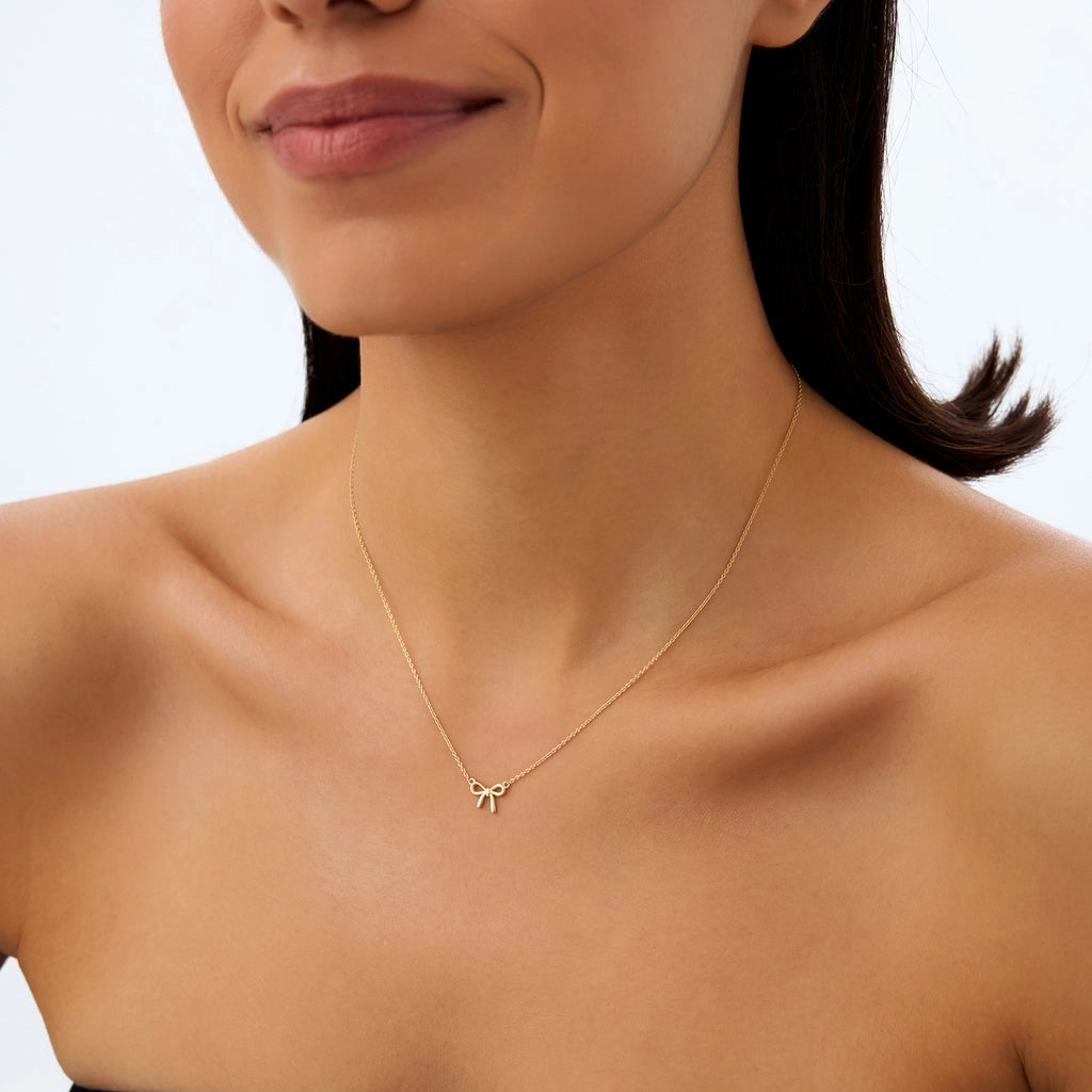 Petite Ribbon Bow Necklace
