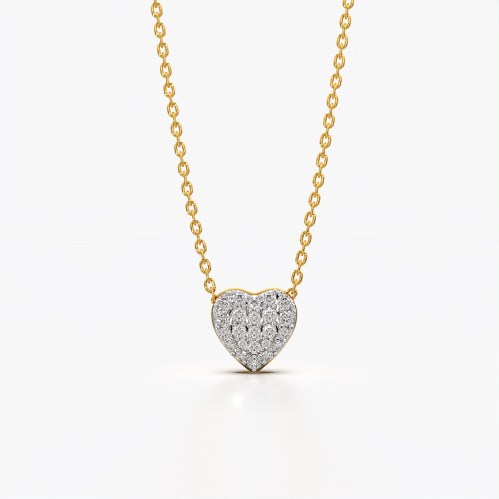 Tiny Pave Heart Pendant Necklace