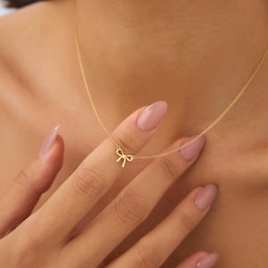 Delicate Ribbon Bow Necklace