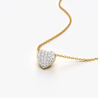 Tiny Pave Heart Pendant Necklace