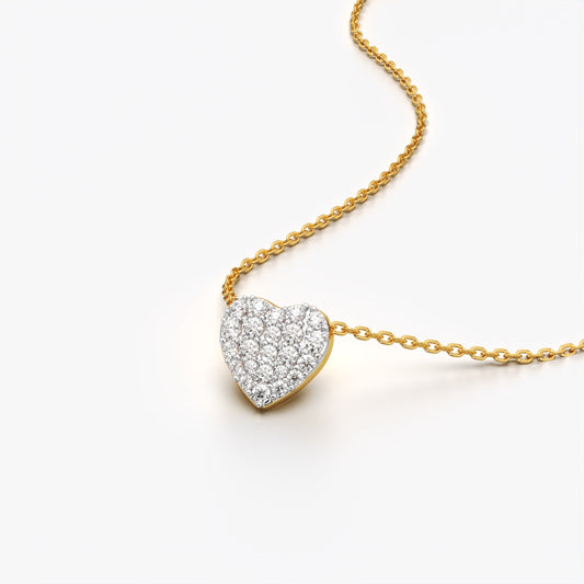 Tiny Pave Heart Pendant Necklace