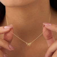 Tiny Tied Bow Necklace