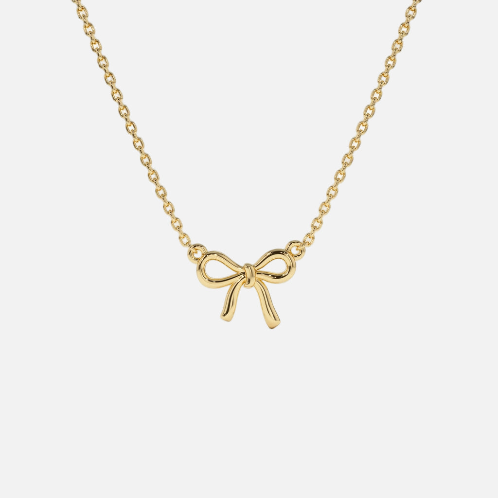 Petite Ribbon Bow Necklace