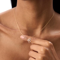 Pave Bow Pendant Necklace
