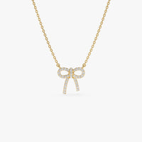 Pave Bow Pendant Necklace