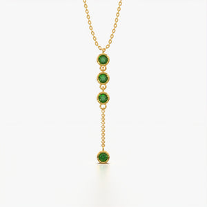 Green Diamond Drop Necklace
