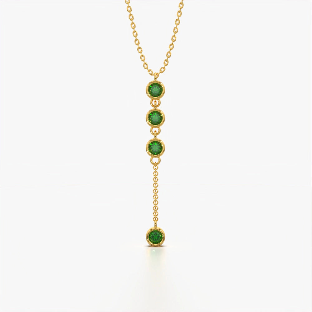 Green Diamond Drop Necklace