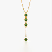 Cascading Bezel Lariat Necklace