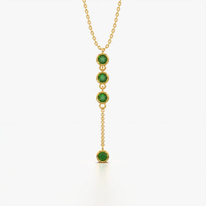Green Diamond Drop Necklace