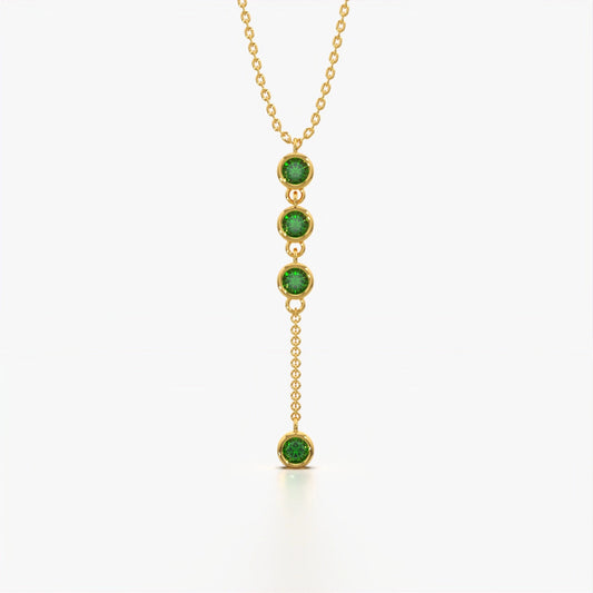 Green Diamond Drop Necklace