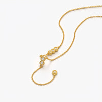 Asymmetric Bezel Drop Lariat Necklace