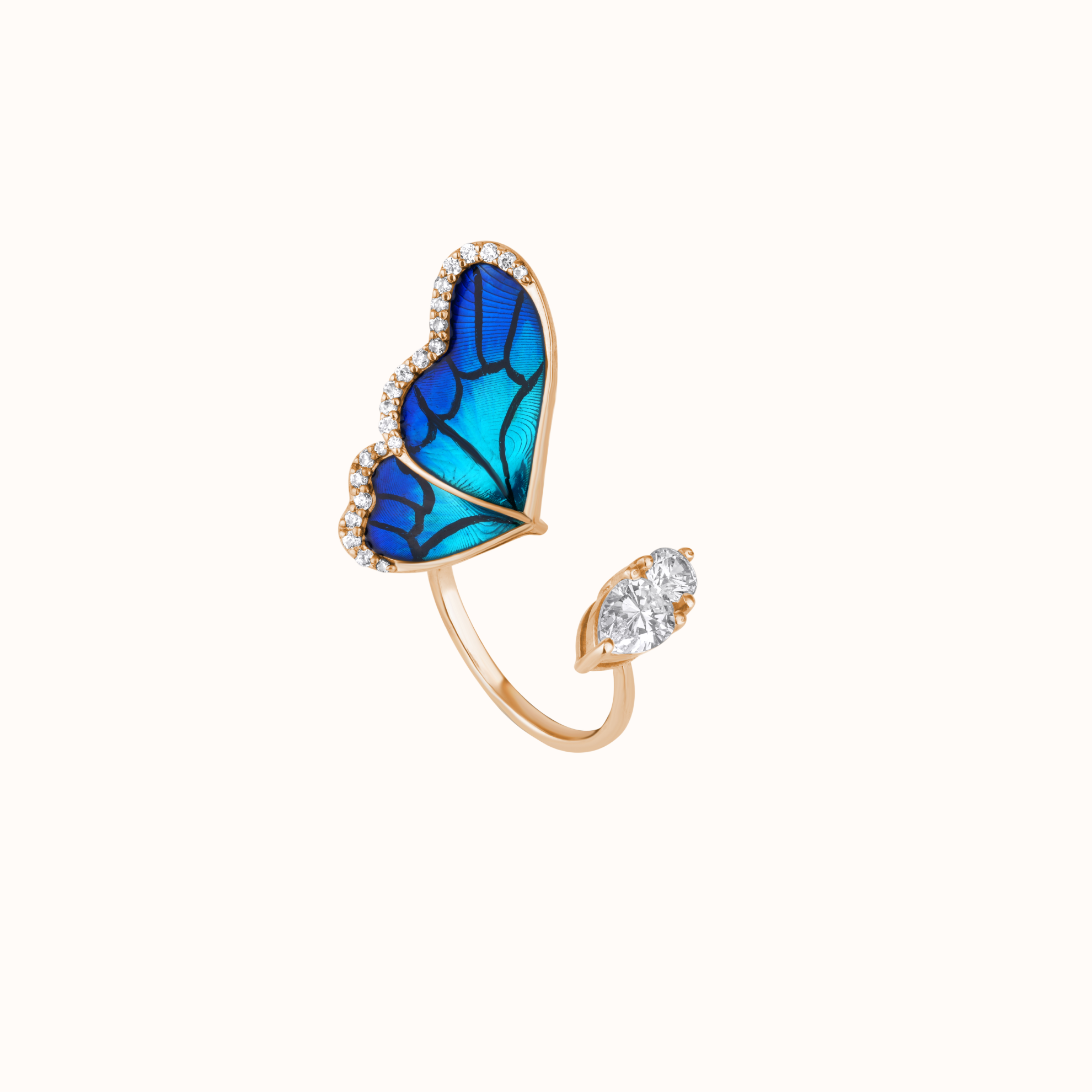 Silver Butterfly Open Ring