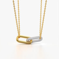 Interlocking Pave Link Necklace