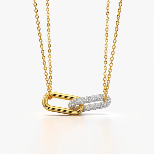 Modern Pave Link Necklace