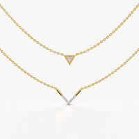 Triangle and Chevron Layered Necklace