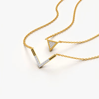 Triangle and Chevron Layered Necklace