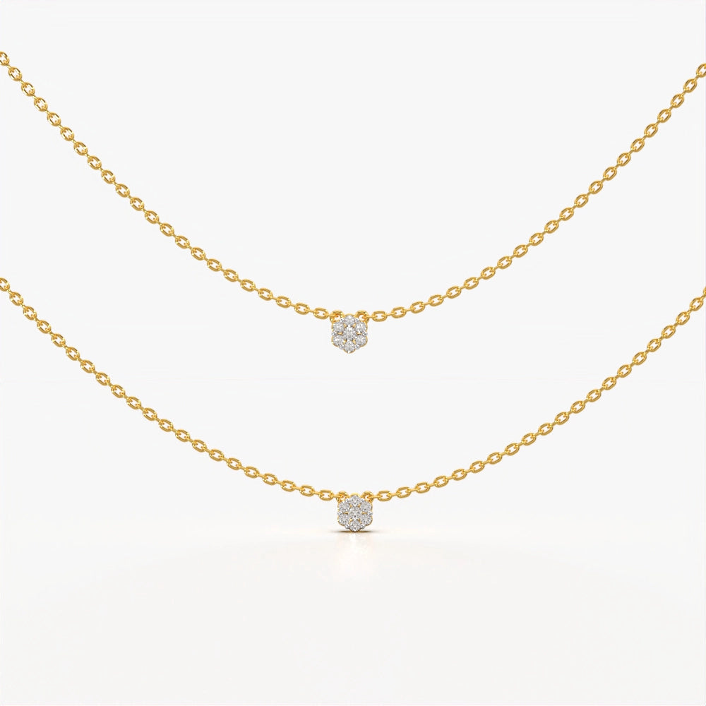 Sparkling Round Cluster Layered Necklace