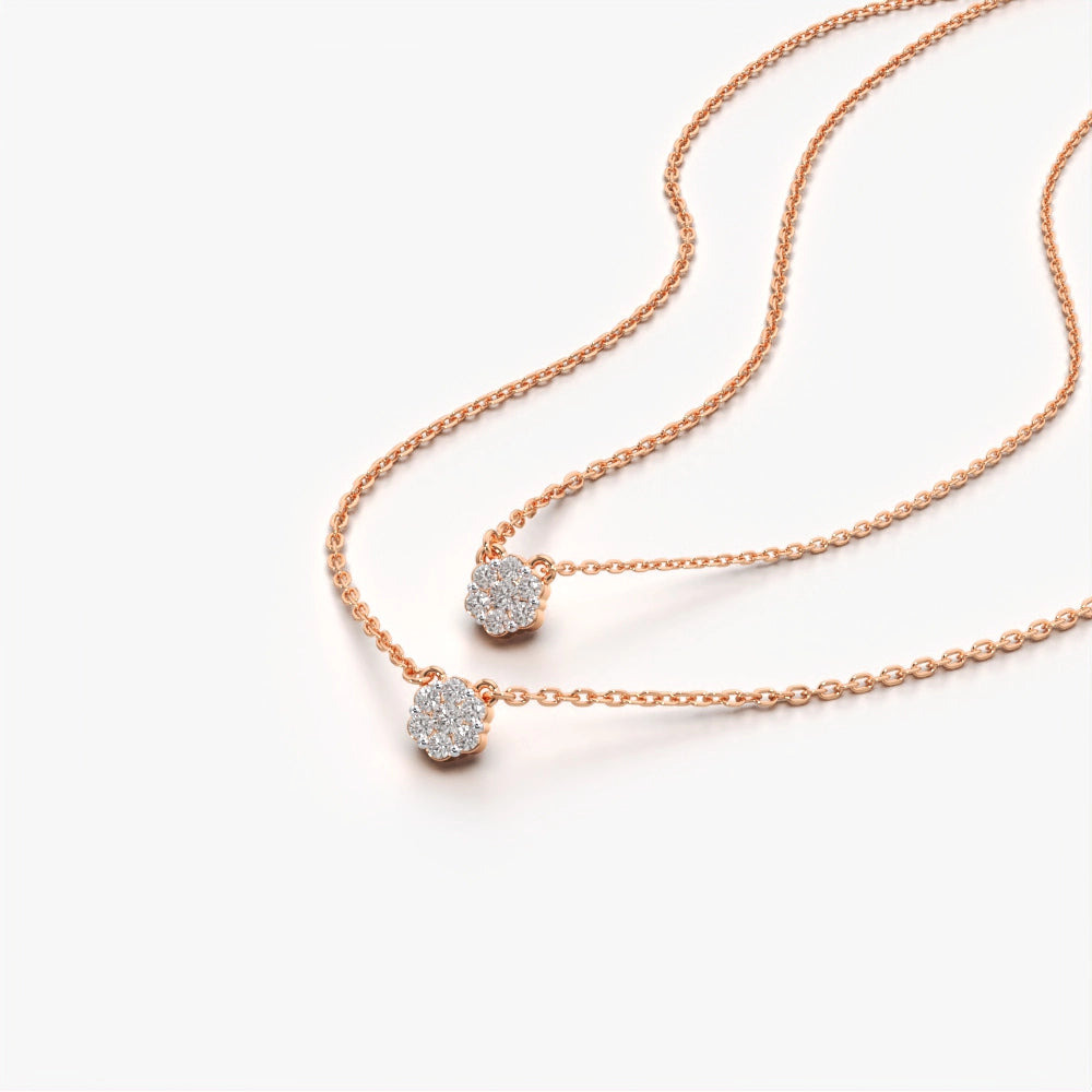 Dual Cluster Charm Necklace