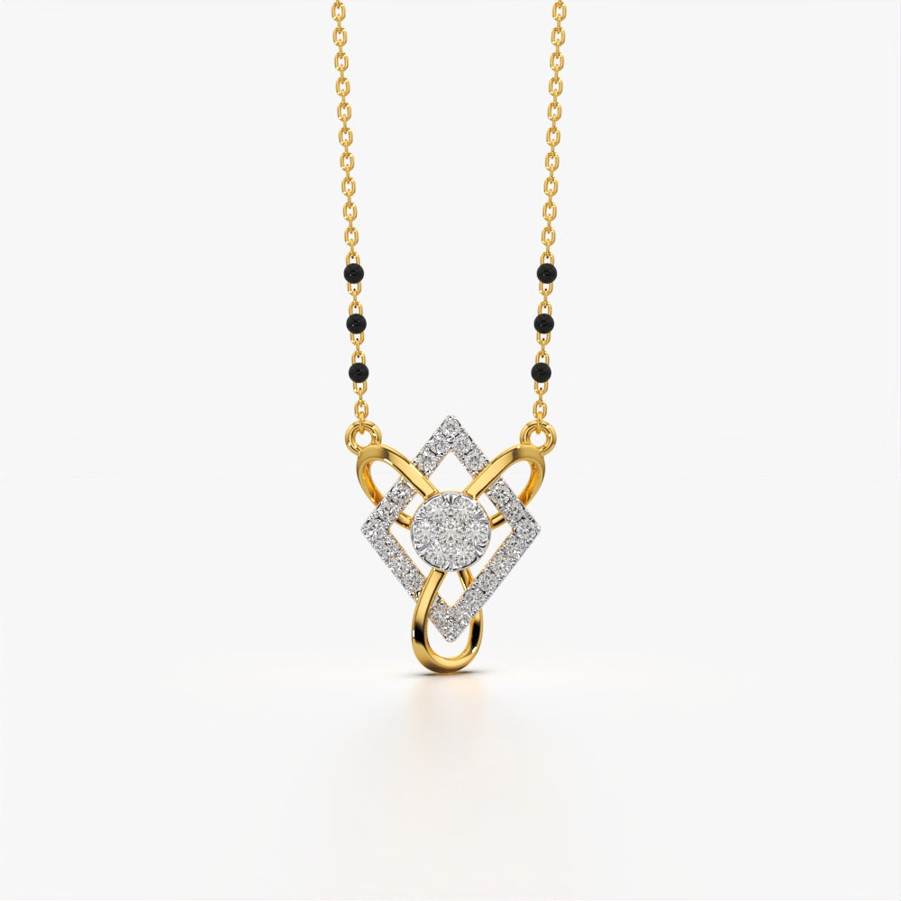 Geometric Diamond Cluster Mangalsutra