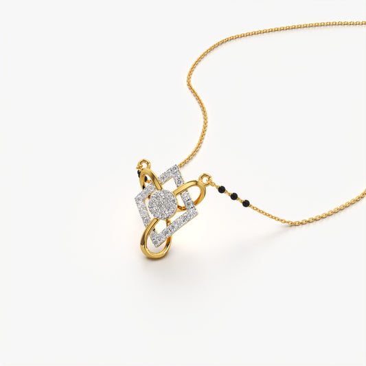 Geometric Diamond Cluster Mangalsutra