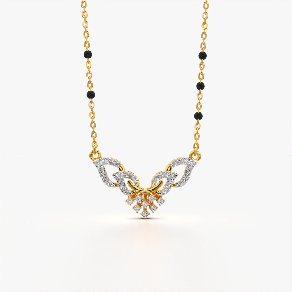 Elegant leaf wing modern mangalsutra for daily wear