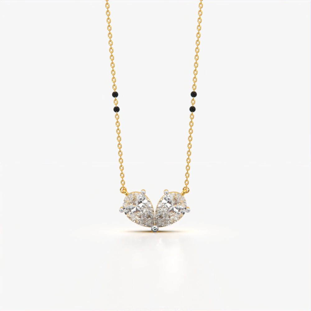 Twin Pear Heart Mangalsutra