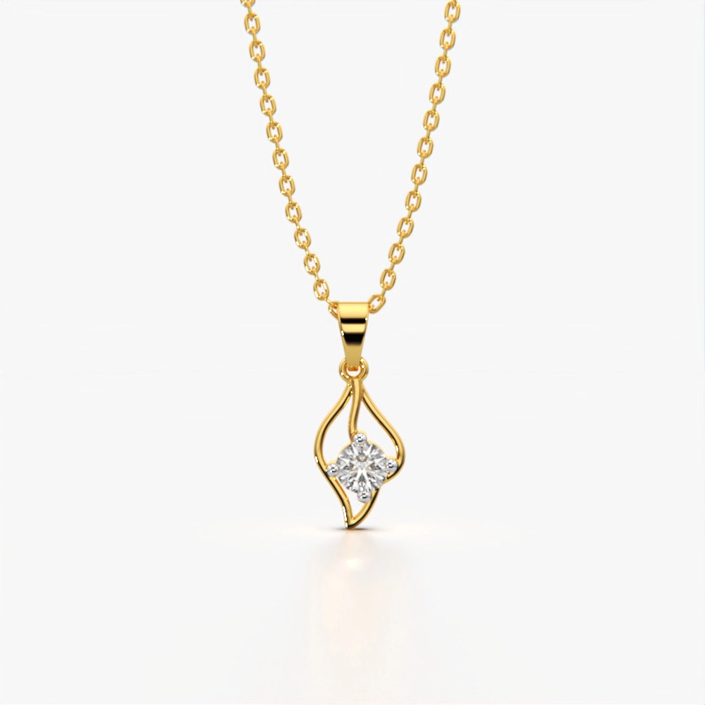 Twisted Flame Solitaire Necklace