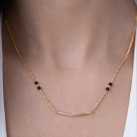 Half Pave Chevron Bar Mangalsutra