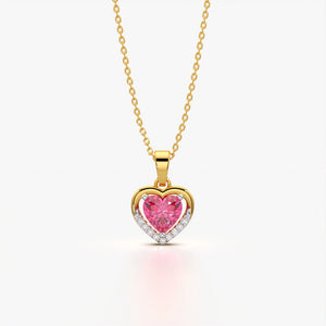 Pink Heart Diamond Necklace