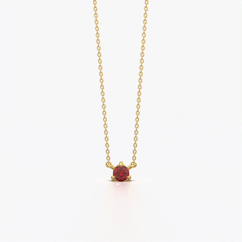 Tiny Solitaire Pendant Necklace