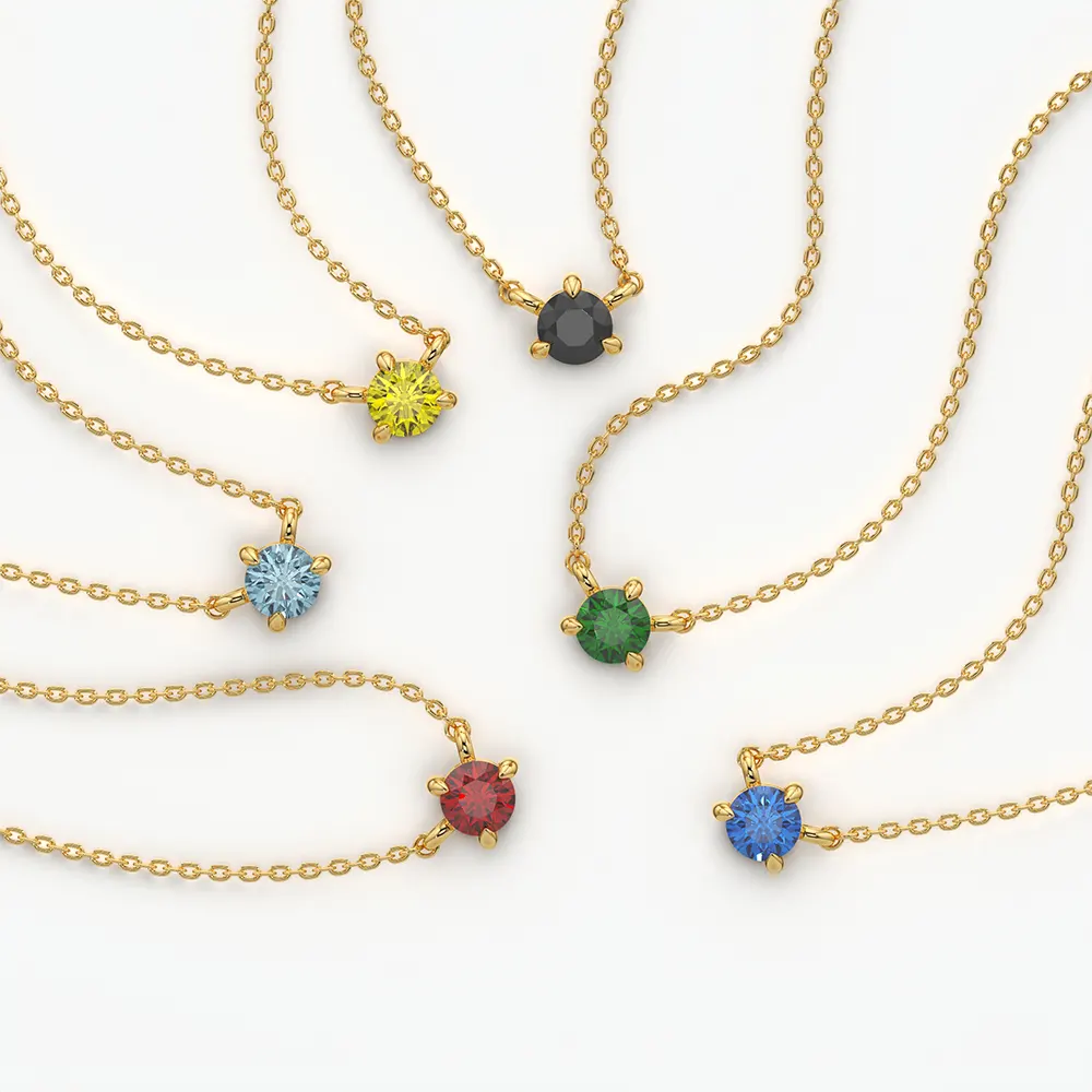 Tiny Solitaire Pendant Necklace