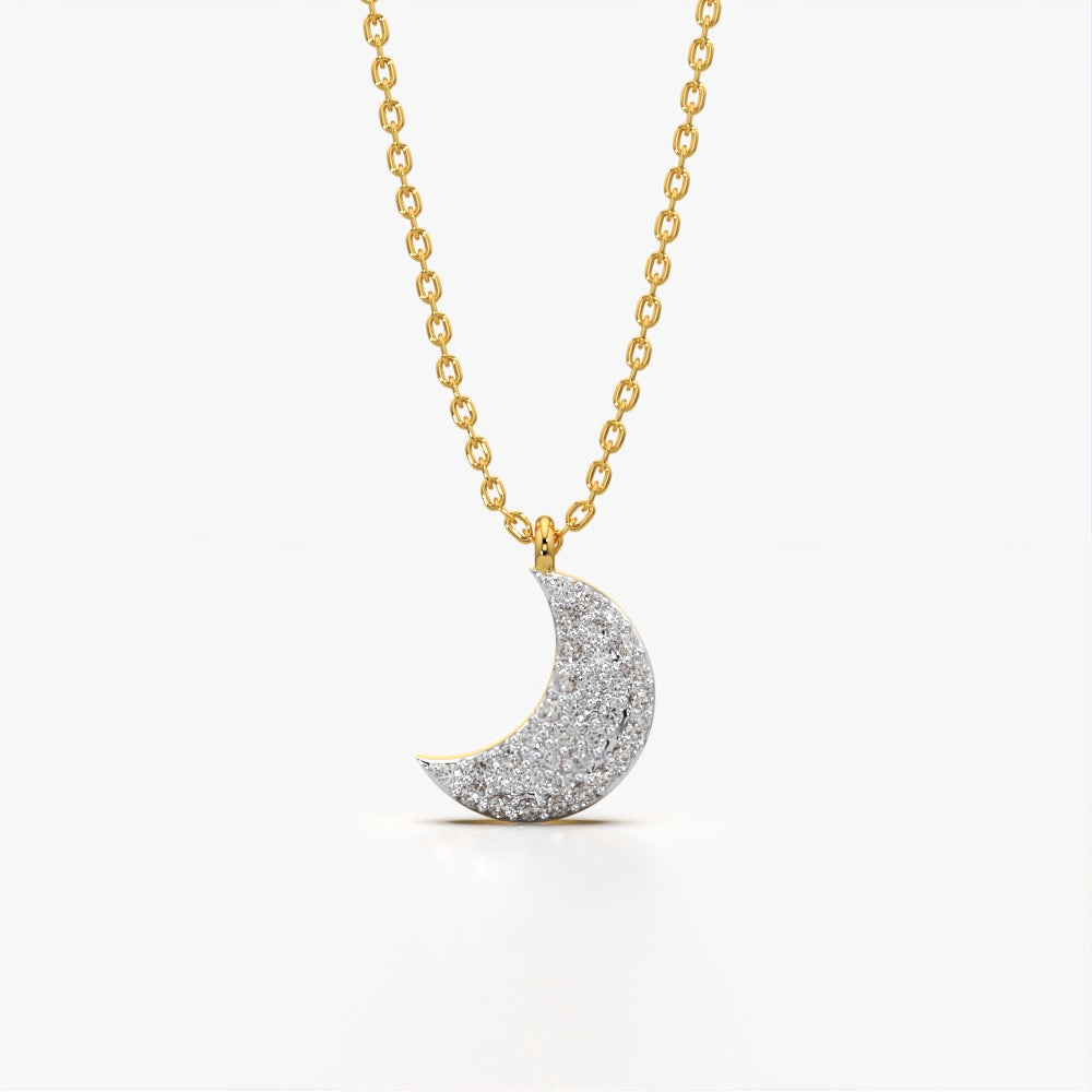 Sparkle Moon Pendant Necklace